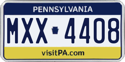 PA license plate MXX4408