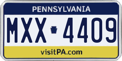 PA license plate MXX4409