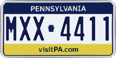 PA license plate MXX4411