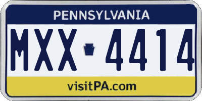 PA license plate MXX4414