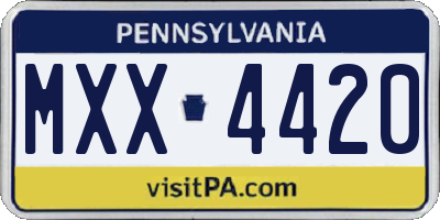 PA license plate MXX4420