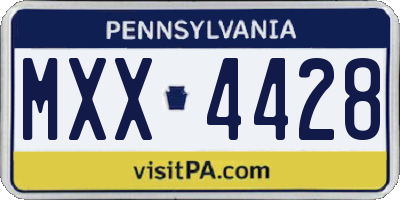PA license plate MXX4428