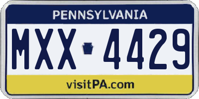PA license plate MXX4429