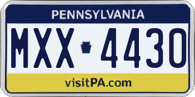 PA license plate MXX4430