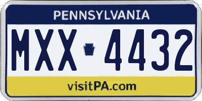 PA license plate MXX4432