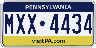 PA license plate MXX4434