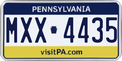 PA license plate MXX4435