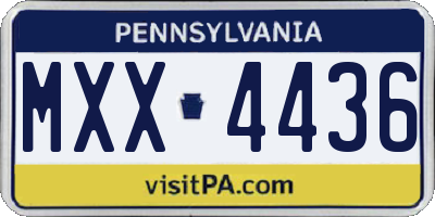 PA license plate MXX4436