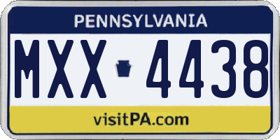 PA license plate MXX4438