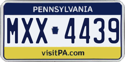 PA license plate MXX4439