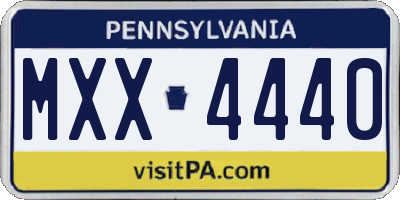 PA license plate MXX4440