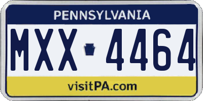 PA license plate MXX4464