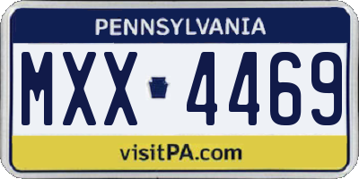PA license plate MXX4469