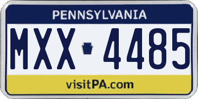 PA license plate MXX4485