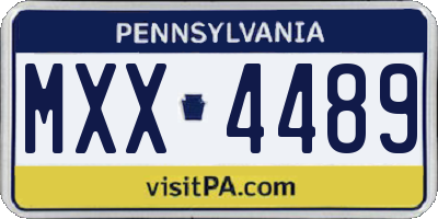 PA license plate MXX4489