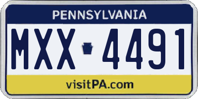 PA license plate MXX4491