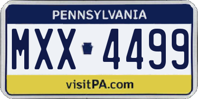 PA license plate MXX4499