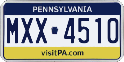 PA license plate MXX4510