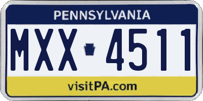 PA license plate MXX4511