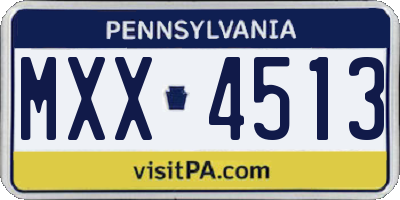 PA license plate MXX4513