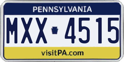 PA license plate MXX4515