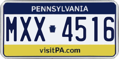 PA license plate MXX4516