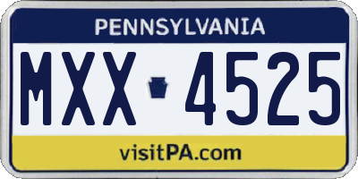 PA license plate MXX4525