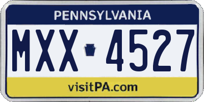 PA license plate MXX4527