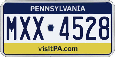 PA license plate MXX4528