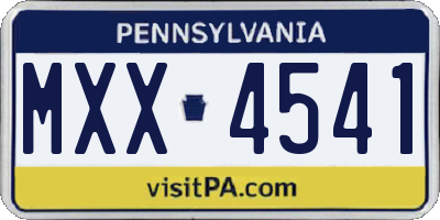 PA license plate MXX4541