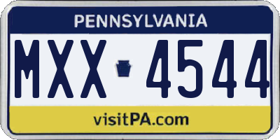 PA license plate MXX4544