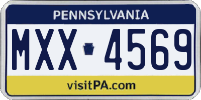 PA license plate MXX4569