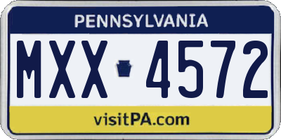 PA license plate MXX4572