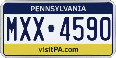 PA license plate MXX4590