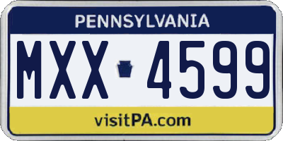 PA license plate MXX4599