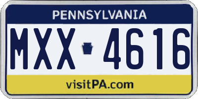 PA license plate MXX4616
