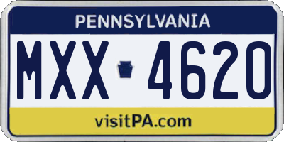 PA license plate MXX4620