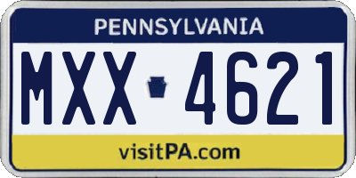 PA license plate MXX4621