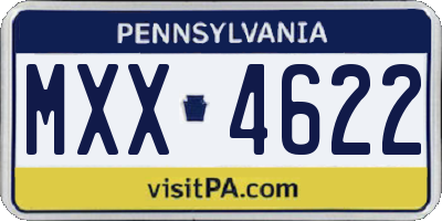 PA license plate MXX4622