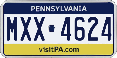 PA license plate MXX4624