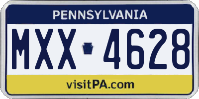 PA license plate MXX4628