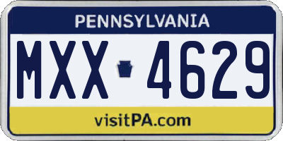 PA license plate MXX4629