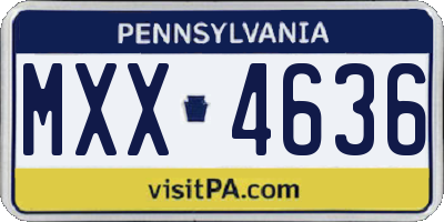 PA license plate MXX4636