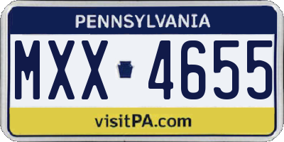PA license plate MXX4655