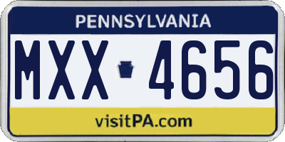PA license plate MXX4656