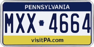 PA license plate MXX4664