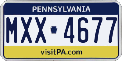 PA license plate MXX4677