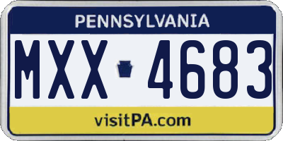 PA license plate MXX4683