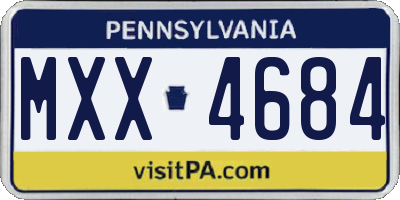PA license plate MXX4684