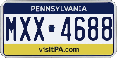 PA license plate MXX4688